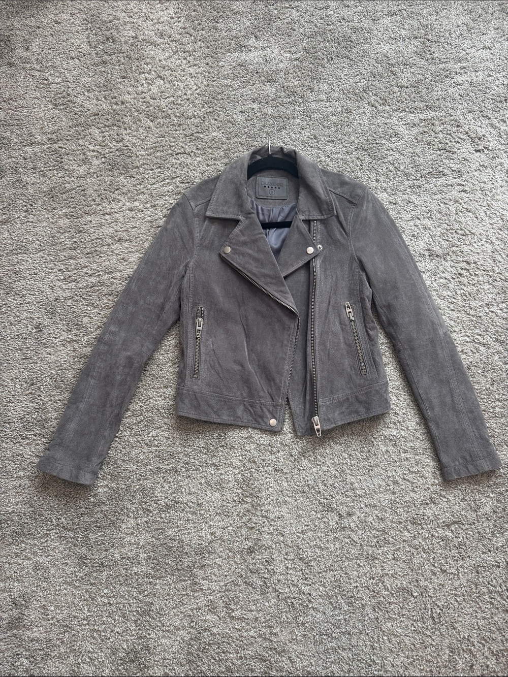 Blank NYC Grey Suede Moto Jacket